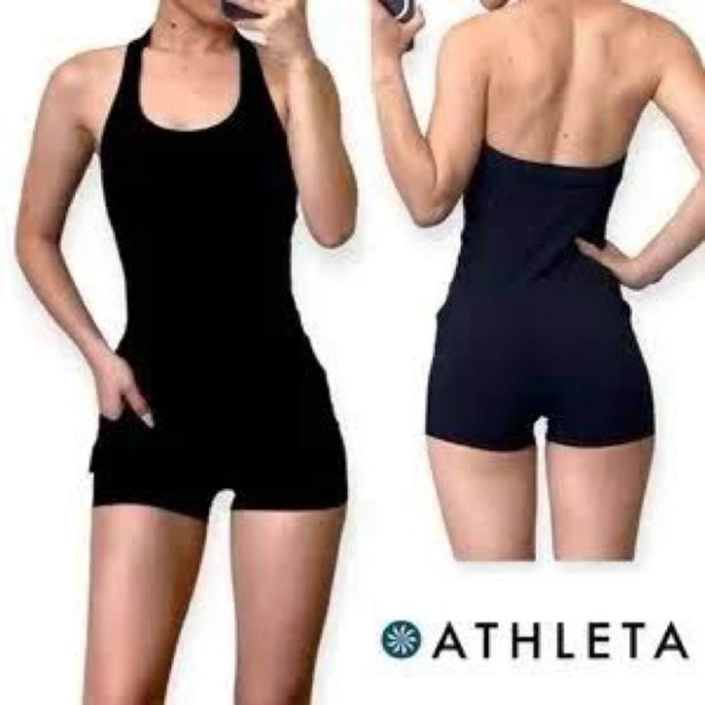 Athleta Mesh Me Up Bodysuit – Black – Size XL
